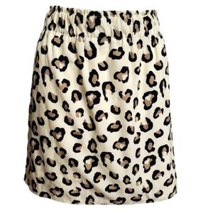 Vintage Dina Be Casual Skirt 100% Polyester Animal Print Ivory Size L